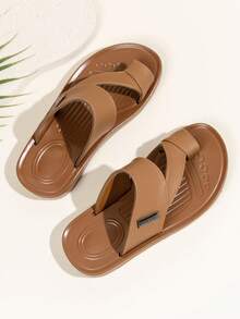 Chanclas de moda para niños / Chanclas ligeras y de suela blanda de moda para niños - Marrón - Ver 4