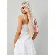 1pc 2026 New Floral Lace Scarf & Headscarf Set For Women, Lightweight & Breathable, Suitable For Weddings, Parties And Formal Events - Màu trơn - Xem 6