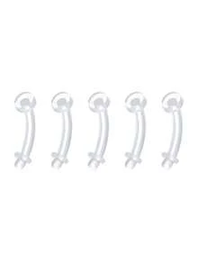 16G Clear Piercing Retainers Flexible Cartilage Helix Daith Rook Tragus Earring Retainer Bioflex Plastic Nose Septum Rings Lip Eyebrow Rings Belly Rings Piercing Retainer - Clear - View 7