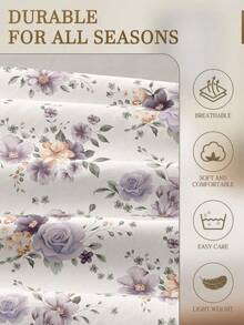 1件复古花卉图案床笠，时尚农舍风格床垫保护套，清新优雅，适合情人节床上用品，柔软透气，适用于所有尺寸的床——双人床、标准双人床、大号双人床、特大号双人床，适合11.8英寸厚的床垫，抗皱透气，有助于睡眠，可机洗。宿舍必备。 - 彩色 - 查看 6