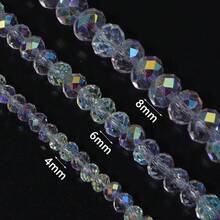 1pc AB Transparent Faceted Abacus Crystal Glass Beads 4/6/8mm, Exquisite Bracelet Necklace Phone Chain Jewelry Making Crystal Beads, DIY Jewelry Craft Beads - AB Transparent - View 3