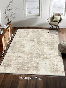 1pc Bohemian Style Beige Carpet, Washable Faux Wool, 1160g/㎡, Suitable For Living Room, Bedroom, Kitchen, Office, Foyer - Beige - View 15