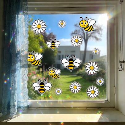 1pc Butterfly Window Sticker, Colorful Butterfly And Insect Pattern, Removable Vinyl Static Adhesive Sticker, Anti-Collision And Bird-Proof Sticker, Home Decor Window Film