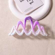 Pinza de pelo con onda degradada minimalista, accesorio de pelo con curva arcoíris, pieza de pelo versátil para uso diario, un accesorio de moda adecuado para todas las estaciones, verano, vacaciones, viajes - Multicolor - Ver 11