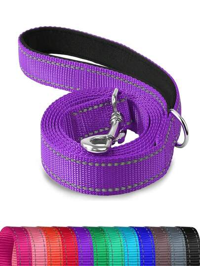 Correa para perros adecuada para perros medianos a grandes, viene con 3 opciones de tamaño de correa reflectante de nailon para mascotas, asa acolchada suave, resistente, adecuada para entrenamiento, paseos y control