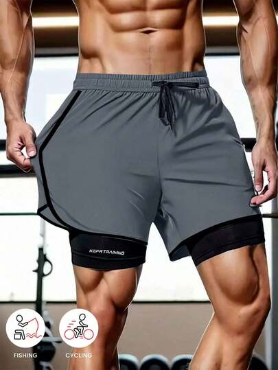 1pc Solid Color Sports Shorts, Abrasion-Resistant & Lightweight, Unisex Couples Style Suitable For Running, Outdoor, Fitness, Spring/Summer