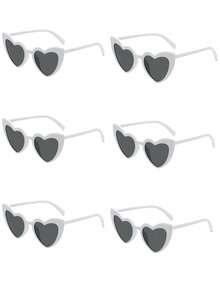 12 piezas de gafas con forma de corazón de moda, gafas decorativas con forma de corazón lindas e interesantes, adecuadas para hombres y mujeres, apropiadas para bodas, fiestas, bailes, Navidad - A - Ver 3