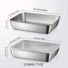 8-Piece Stainless Steel Food Container Set With Stackable, Lidded Design. Microwave, Featuring A Flip-Top Structure And Square Design. Suitable For Various Uses Including Salad Storage, Fruit Keeping, Food Preservation, Kitchen Organization, Refrigerator Freshness Maintenance, And Freezing. Multi-Functional Lunch Box. - 查看 7