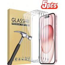 ZYONS Bộ 5 miếng dán màn hình cường lực, bảo vệ toàn màn hình, tương thích với iPhone 17 Pro Max, 17 Air, 17E, 16, 16 Plus, 16 Pro, 16 Pro Max, 15, 14, 13, 12, 11 Pro Max, X, XS, XR, Mini, 7, 8, 14 Plus, kính trong suốt, quà tặng mùa xuân. - 5 cái - Xem 38