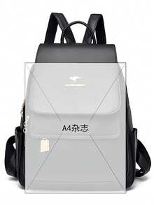 2026新款高品质PU皮革双肩包 女士大容量旅行双肩包 时尚书包 单肩包 - 黑色 - 查看 9