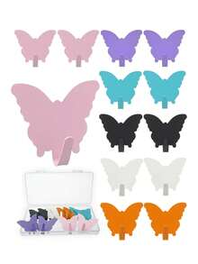 Butterfly Wall Hooks, Strong Adhesive No Drilling Needed, Bathroom Kitchen Door Closet Organizer Hooks, Damage-Free - Multicolor - View 1