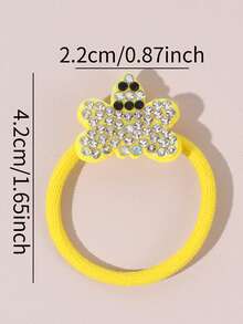 12pcs Cute Bee Design Hair Accessories, Rhinestone Elastic Hair Clips, Sweet Style For Girls, Suitable For Spring, Vacation And Daily Wear, Teenagers - Multicolor - View 7