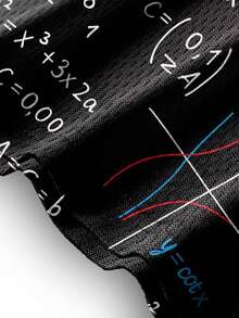 Set da 2 pezzi da uomo con stampa di formule matematiche, composto da camicia a maniche corte e pantaloncini, tuta sportiva, traspirante e ad asciugatura rapida, adatta per il tempo libero quotidiano e le attività all'aperto. - Colori misti - Visualizzare 4