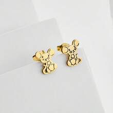 1 Pair [Popular Choice] Unique Men's Black Mouse Earrings - Fashionable Stainless Steel, Cute Mouse Design, Perfect Gift - GED923 - View 8