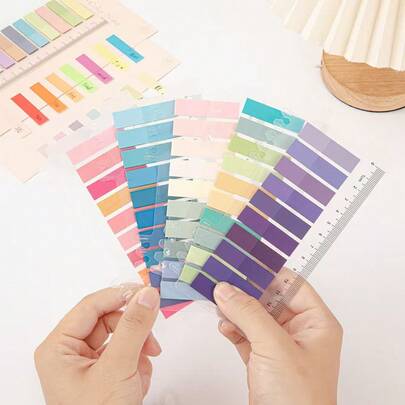 200 miếng dán chỉ số màu chuyển sắc, 1 gói giấy nhãn văn phòng phẩm, đồ dùng học tập cho học sinh, nhãn dán ghi nhớ cho năm học mới.