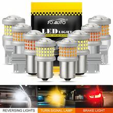 TOAUTO 2 bóng đèn LED ô tô 20W 3000LM Canbus 144SMD BA15S BAU15S BAY15D 3156 3157 7440 7443 dùng cho đèn xi nhan trước sau, đèn phanh, điện áp 12V, màu trắng, đỏ, vàng. - A - Xem 13
