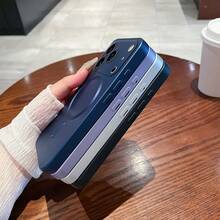 深藍金屬漆無線充電手機殼，相容於 Apple 17 Pro Max、17e、17、16、16e、15、14、13、12、11 Pro Max、Plus 機型。相容於 S25 Ultra、S26 Ultra、A07、A26、A36、A37、A57、A56、A55、A16、A17、A27、S25 FE、S24、S23、S22、S21 及其他機型，鏡頭保護膜，防摔，柔軟 TPU 材質，時尚手機殼，Apple 17 Pro Max 手機殼，Apple 16 手機殼 - 深藍色 - 查看 6