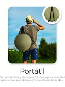 ONEEKA Nueva tienda de campaña portátil para playa, sencilla y ligera. Sus amplias ventanas de malla permiten la ventilación y la transpirabilidad, manteniéndote fresco durante tus actividades al aire libre. Apta para ducharse, usar como baño portátil y vestuario, ideal para parques, playas, eventos deportivos y otros lugares, además de ofrecer protección solar durante todo el día. - A - Ver 9