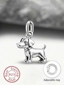 Mặt dây chuyền hình chú cún con kiểu cổ điển tối giản và độc đáo bằng bạc sterling 925, trang sức tinh tế phù hợp cho cả nam và nữ. - Kiểu 9 - Xem 2