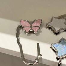 Foldable Hanging Hook, Desk Edge Bag Hanger, Portable Adhesive-Free Clip - Multicolor - View 5