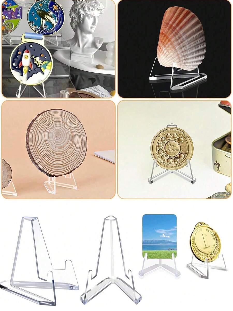 20个透明卡片展示架，亚克力卡片夹，迷你卡片展示架，适用于体育卡、集换式卡、分级卡展示，也可用于派对、婚礼、节日收纳、号码牌收纳、毕业典礼招待会等场合。
