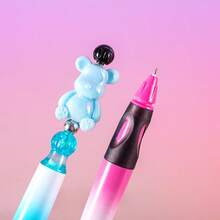 2支/盒 中性色圆珠笔，趣味DIY串珠旋转笔，多功能简约考试书写文具笔（学生适用） - 中性筆 - 查看 8