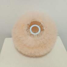 25cm Warm & Romantic Spherical Fabric Lamp Shade, Beige & Pink, Collapsible & Stackable, Suitable For Table Lamp Or Pendant Light (Lamp Shade Only) - 25cm Apricot Pink Sewn Yarn Spherical Lampshade - View 4