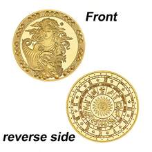 2026新款十二生肖星座金属纪念币，动漫卡通礼品收藏品，欧美塔罗幸运符，生日礼物，复活节礼物，完美礼物，收藏纪念品 - 彩色 - 查看 14