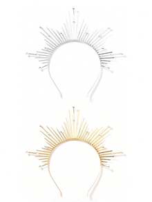 光环头箍，金色光环皇冠，希腊女神头饰，旭日尖刺太阳头箍，金属文艺复兴风格头箍，角色扮演服装派对配饰 - 彩色 - 查看 9