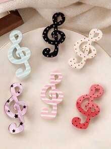1 chiếc kẹp tóc hình nốt nhạc chấm bi, kẹp tóc mái dễ thương cho bé gái - Kẹp tóc độc đáo, ngộ nghĩnh - Kẹp tóc hình nốt nhạc sọc trơn - Phụ kiện tóc quà tặng ngày lễ, thích hợp cho các bữa tiệc và sự kiện, kẹp càng cua. - Nhiều màu - Xem 11