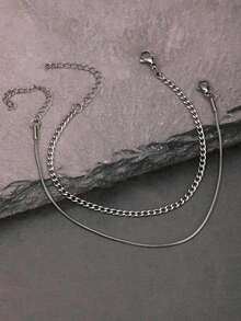 Men Bracelet Sets - Silver - View 2