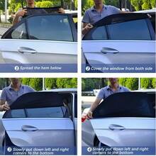 夏季黑色汽车遮阳帘，防蚊虫通用网状遮阳帘，隔热，隐私帘，透气网状窗户 - 4pc一組車窗防曬網紗 - 查看 11