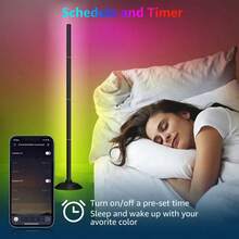 49 Inch RGB LED Corner Floor Lamp, USB Powered, App & Remote Control, Color Changing Ambient Light, Modern Standing Lamp For Living Room, Bedroom, Gaming Room & Christmas Decor - Nhiều màu - Xem 6