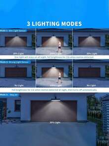 2 pezzi Luci da parete a energia solare con sensore di movimento - Lampade di a 3 modalità, IP65 impermeabili per Ognissanti, Natale, portico, garage (Luce bianca/Luce calda) - Multicolore - Visualizzare 8