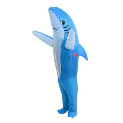 1pc Adult Inflatable Shark Costume, Suitable For Height 1.5-2m, Applicable For Christmas, Anime Cosplay, Party, Stage Performance And Masquerade Ball