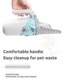 4 Rolls Garbage Bags, 2pcs Set (Combo: 1pc Litter Scoop + 1 Roll Garbage Bags), Litter Scoop With Garbage Bag Holder, Plastic Litter Box Cleaning Tool, Suitable For All Cat Breeds, Pet Supplies - Multicolor - View 10