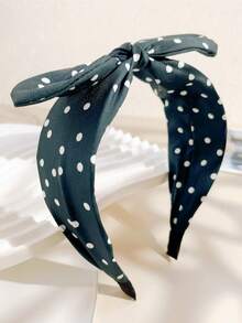 1件装女士波点兔耳打结发箍，宽边蝴蝶结布艺发带发饰 - 彩色 - 查看 10