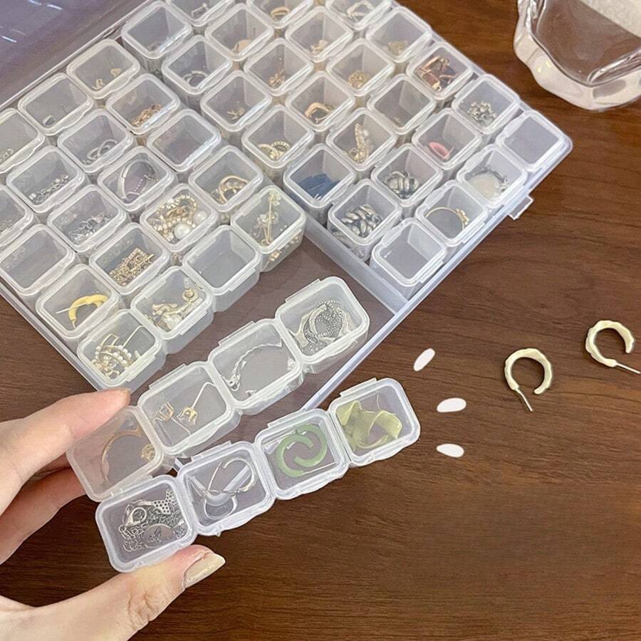 Transparent Portable Jewelry Box For Necklaces, Earrings, Rings, Anti-Oxidation, Detachable Storage Box, Popular Online Jewelry Box - Multicolor - View 1