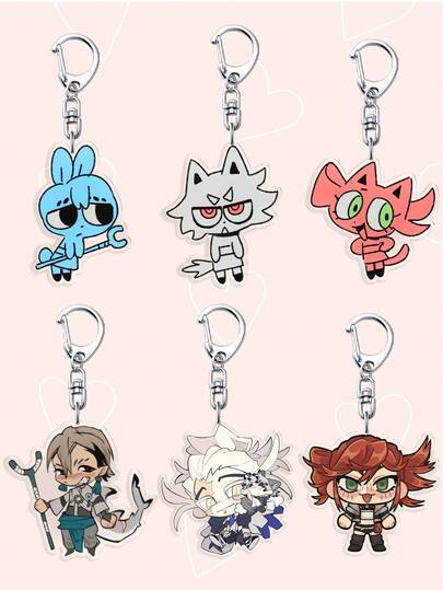 1/6pcs Cute GACHIAKUTA Anime Acrylic Keychain,Funny Rudo Enjin Zanka Riyo Jabber Bag Charm,Backpack Phone Accessories, Car Keyring,Anime Desk Decor Collection For Fans