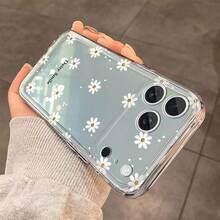 1pc Daisy Flower Full Screen Phone Case Compatible With IPhone 17 Pro Max, 17/16, Transparent, Soft Protective Cover For 15/14/13, Anti-Drop - Multicolor - View 3
