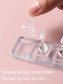 5/10 cái Kệ trưng bày móng tay acrylic trong suốt không từ tính, Giá trưng bày nhãn dán móng tay, Bàn tập làm móng, Dụng cụ làm móng DIY - Trong sáng - Xem 2
