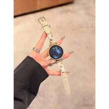 The Diamond-Encrusted Camellia Leather Strap Is Suitable For Galaxy Watch 7/6/5/4 (40mm, 44mm, 47mm, 46mm, 41mm), Galaxy Watch 5 Pro (45mm), Galaxy Active 2, Galaxy The Watch 3 (18/20/22mm), And Compatible With HW Watch 5/4/3/2/1 And GT5/4/3/2, As Well As HW Watch Fit3/Fit4 And HW Band 8/9/10 NFC - Gold - View 9