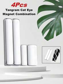 1/2件装新款磁性丝带猫眼美甲工具，强力磁条，LIMEGIRL 美甲磁铁猫眼4件套，3D磁性，矩形端头，DIY，美甲沙龙，工作室，银色 - 彩色 - 查看 7