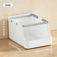 1pc Stackable Storage Box, Triangular Shelf, Minimalist Desktop Compartment Drawer Organizer - Clear - View 6