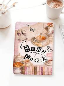 1pc Sweet Girl Style Book Collage Pattern Kindle/Tablet Protective Case, Compatible With IPad 10.2" 2021/2020 10th/9th/8th Gen, (A16) 11" 11th Gen 2025, Galaxy Tab A8 10.5" 2022, Tablet Cover With Pencil Slot, Auto Sleep/Wake - Multicolor - View 33