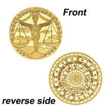 2026新款十二生肖星座金属纪念币，动漫卡通礼品收藏品，欧美塔罗幸运符，生日礼物，复活节礼物，完美礼物，收藏纪念品 - 彩色 - 查看 11