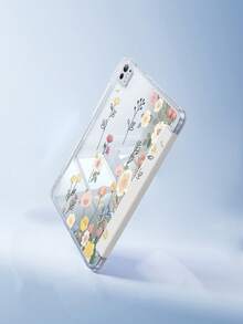 Flower This Exquisite And Adorable Cartoon Floral And Grass Double-Sided Acrylic Crystal Clear Back Cover Is Shock-Resistant And Durable, Compatible With Ipad 7th, 8th (10.2 Inch) And 10th Generation. It Has A Built-In Pen Slot, Supports Sleep/Wake Function And Multiple Folding Stand Modes, Making It An Excellent Holiday Gift. - Multicolor - View 3