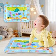 1个婴儿拍打垫，完美的婴幼儿发育趣味时光，水垫婴儿玩具，充气游戏垫水垫婴儿玩具，趣味早教活动中心 - 彩色 - 查看 9