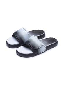 Men's Ombre Slip-On Sandals, Hook And Loop Casual Summer Slippers - White - View 7
