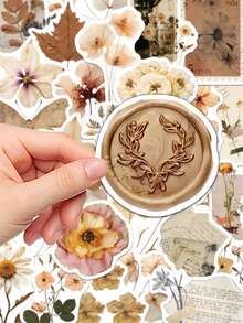 60张干花叶子贴纸，适用于笔记本、笔记本电脑、手机壳、行李箱、吉他等。 - A - 查看 8